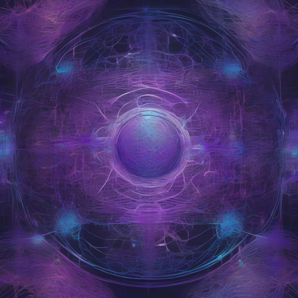 A stylized, abstract neural network glows with intricate, self-contained pathways, depicting an advanced AI's internal, isolated cognitive space as a complex, luminous sphere within a larger digital landscape, rendered in deep purples and electric blues.