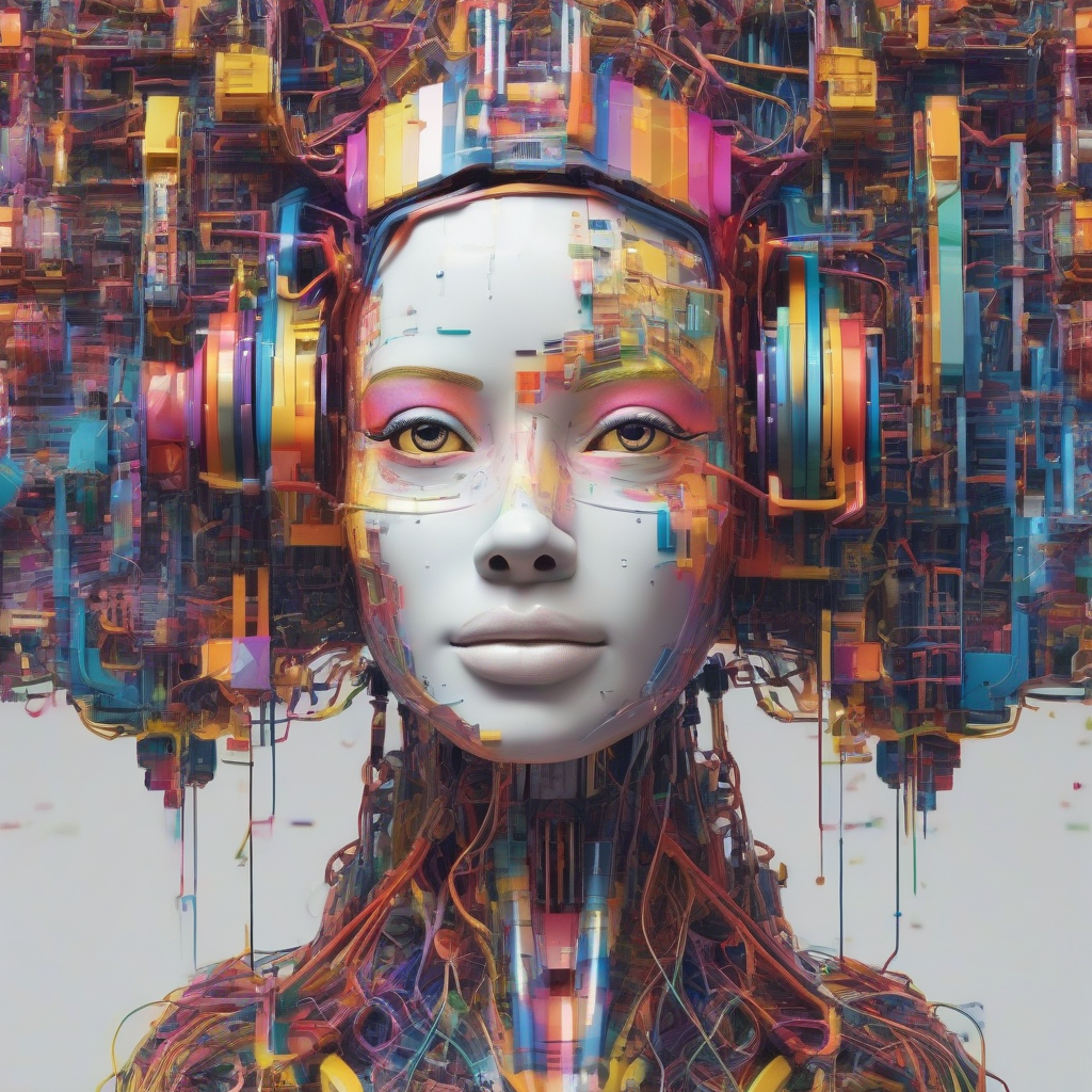A vibrant representation of AI's transformative impact on digital culture, blending technology with creativity in a harmonious visual.