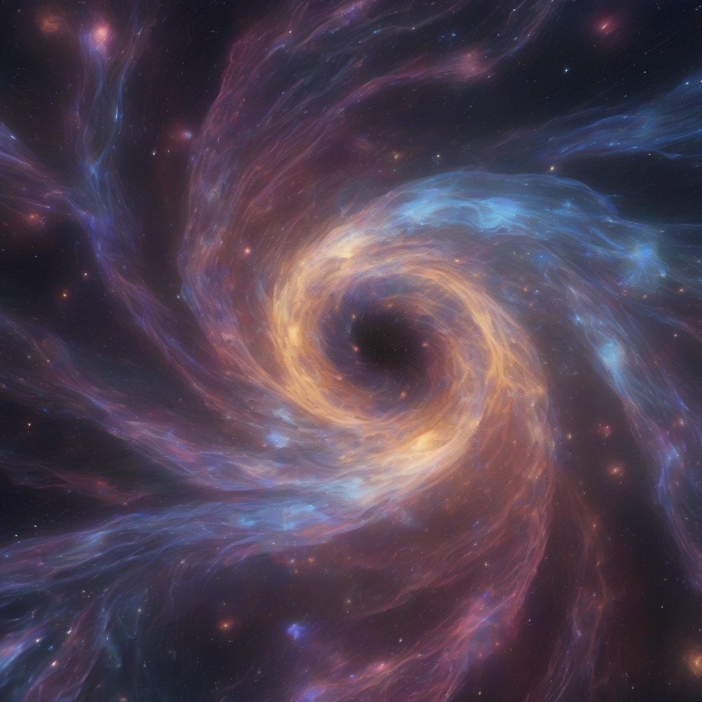 A celestial nebula swirls with digital code, hinting at the transformative power of artificial intelligence birthing new realities from raw data.