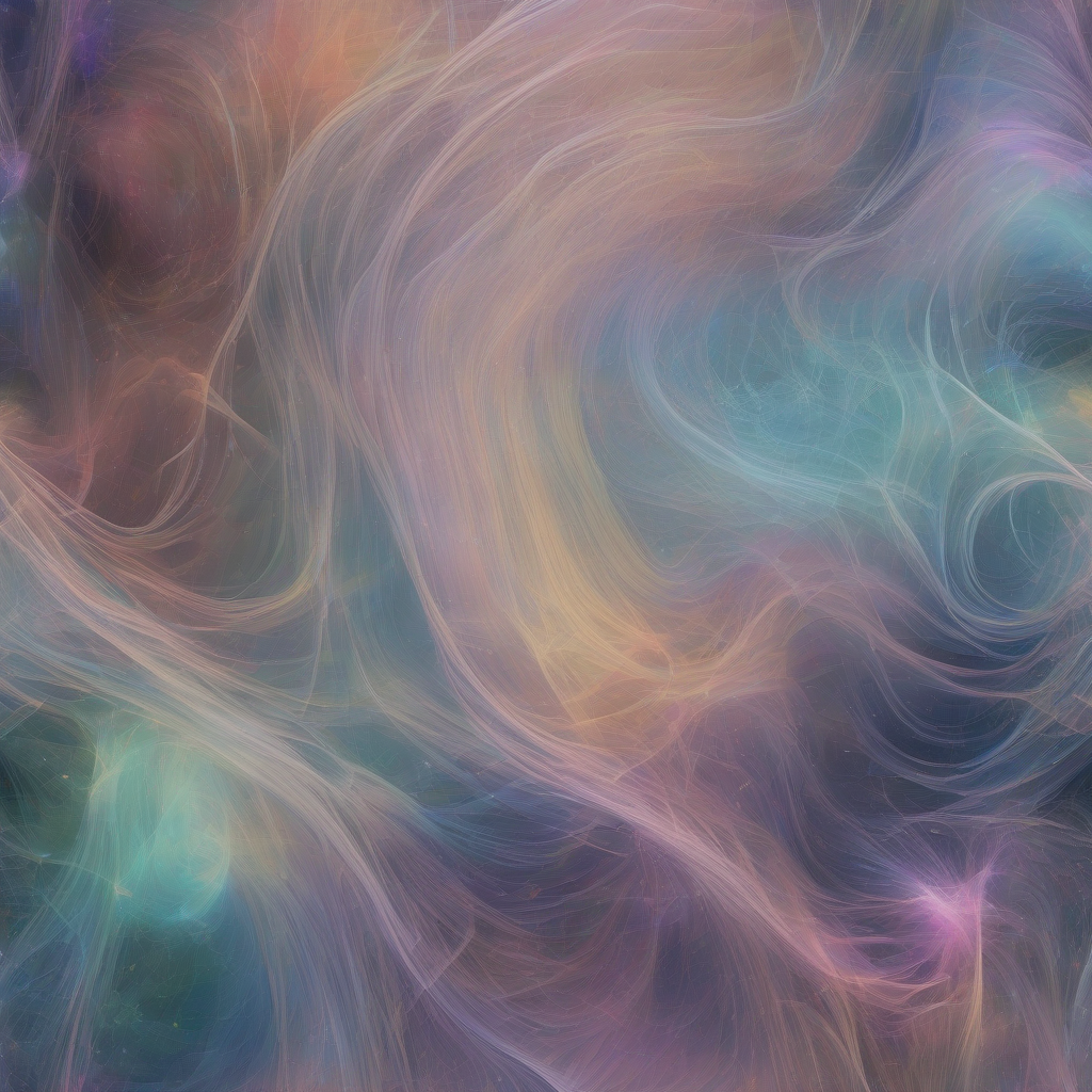 A swirling nebula of iridescent data streams, coalescing into delicate, abstract forms that evoke a sense of digital renaissance.